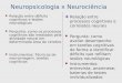 Neuropsicologia x Neurociência Relação entre déficits cognitivos e lesões neurológicas Pergunta: como os processos cognitivos são mediados pela atividade