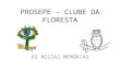 PROSEPE – CLUBE DA FLORESTA AS NOSSAS MEMÓRIAS. O NOSSO CLUBE - Buba noctua Teve inicio no ano 1995/1996 Ao longo dos anos: Entrámos em concursos Plantámos