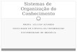 PROFA. LILLIAN ALVARES FACULDADE DE CIÊNCIA DA INFORMAÇÃO UNIVERSIDADE DE BRASÍLIA Sistemas de Organização do Conhecimento
