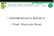 Instituto Federal de Educação, Ciência e Tecnologia do Norte de Minas Gerais - IFNMG INFORMÁTICA BÁSICA Prof. Marcelo West