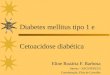 Diabetes mellitus tipo 1 e Cetoacidose diabética Eline Rozária F. Barbosa Interna – ESCS/FEPECS Coordenação; Elisa de Carvalho
