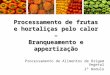 Processamento de frutas e hortaliças pelo calor – Branqueamento e appertização Processamento de Alimentos de Origem Vegetal 2º modulo
