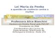 1 Lei Maria da Penha a questão da violência contra a mulher Professora Alice Bianchini Doutora em Direito Penal pela PUC/SP Presidente do IPAN Coordenadora
