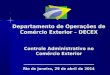 Departamento de Operações de Comércio Exterior – DECEX Controle Administrativo no Comércio Exterior ___________________________ Rio de Janeiro, 29 de abril
