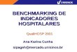 BENCHMARKING DE INDICADORES HOSPITALARES QualiHOSP 2001 Ana Karina Cunha sipageh@mercado.unisinos.br