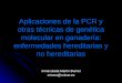 Aplicaciones de la PCR y otras técnicas de genética molecular en ganadería: enfermedades hereditarias y no hereditarias Inmaculada Martín Burriel minma@unizar.es