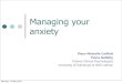 Managing your anxiety
