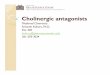 Cholinergic antagonists medicinal chemistry