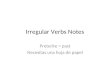 Irregular Verbs Notes Preterite = past Necesitas una hoja de papel