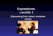 Expresiones Lección 1 Expressing from where someone comes