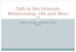 Talk In The Intimate Relationship