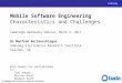 Mobile Software Engineering (at University of Cambridge Wednesday Seminars)