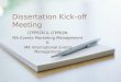 Dissertation kick-off meeting