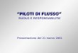 PILOTI DI FLUSSO RUOLO E RESPONSABILITA Presentazione del 21 marzo 2001
