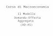 Corso di Macroeconomia Il Modello Domanda-Offerta Aggregata (AD-AS)