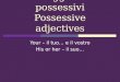 Gli aggettivi possessivi Possessive adjectives Your – il tuo… e il vostro His or her – il suo…