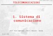 DISTRETTO FORMATIVO ROBOTICA - Verona giugno 20081 TELECOMUNICAZIONI 1. Sistema di comunicazione Prof. Tozzi Gabriele – ITIS G. Marconi - Verona