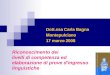1 Riconoscimento dei livelli di competenza ed elaborazione di prove dingresso linguistiche Dott.ssa Carla Bagna Montepulciano 17 marzo 2008