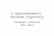 Lapprendimento secondo Vigotskij Pedagogia Generale 2011-2012