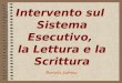 Intervento sul Sistema Esecutivo, la Lettura e la Scrittura Berriolo Sabrina