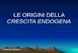 1 LE ORIGINI DELLA CRESCITA ENDOGENA Vincenzo Sposato