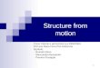 1 Structure from motion Corso Visione e percezione a.a.2008/2009 Prof.ssa Maria Fiora Pirri Ardizzone Studenti: - Brunetti Mario - Mancarella Alessandro