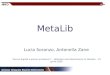 MetaLib Lucia Soranzo, Antonella Zane Servizi digitali e portali accademici – Biblioteca del Dipartimento di Filosofia – 10 aprile 2006