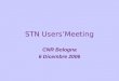 STN UsersMeeting CNR Bologna 6 Dicembre 2006. Agenda 09.30 - 10.00 Registrazione 10.00 - 10.30 Novità in STN (CAS Files) Ms. H. Waldhoff CAS 10.30 – 11.00
