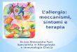 Lallergia: meccanismi, sintomi e terapia Dr.ssa Alessandra Fusi Specialista in Allergologia e Immunologia Clinica