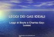 Presentazione a cura di Valentino Galafate LEGGI DEI GAS IDEALI Leggi di Boyle e Charles Gay- Lussac