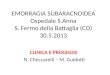 EMORRAGIA SUBARACNOIDEA Ospedale S.Anna S. Fermo della Battaglia (CO) 30.5.2013 CLINICA E PROGNOSI N. Checcarelli – M. Guidotti