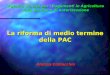 Agenzia Veneta per i Pagamenti in Agricoltura Area tecnica e di autorizzazione La riforma di medio termine della PAC Andrea Comacchio