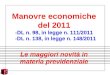 Manovre economiche del 2011 -DL n. 98, in legge n. 111/2011 -DL n. 138, in legge n. 148/2011 Le maggiori novità in materia previdenziale Manovre economiche