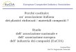 European Composites Industry Association Perché costituire un' associazione italiana dei plastici rinforzati / materiali compositi ? Ruolo dell' associazione