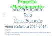 Progetto «Musicalmente» Scuola Primaria Tollo Classi Seconde Anno Scolastico 2013-2014 Insegnanti: D’Emilio Luciana, Di Pietro Nadia, Menicucci Maria