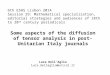 Some aspects of the diffusion of tensor analysis in post-Unitarian Italy journals Luca Dell’Aglio luca.dellaglio@unical.it 6th ESHS Lisbon 2014 Session