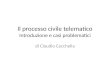 Il processo civile telematico Introduzione e casi problematici di Claudio Cecchella