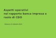 Genova 23 ottobre 2014 Aspetti operativi nel rapporto banca impresa e ruolo di CDO