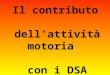 Il contributo dell’attività motoria con i DSA. D.S.A E SCREENING Via B.Croce 10 Macerata -  - Tel.3293632672 Prof.ssa