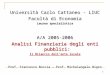 1 Università Carlo Cattaneo - LIUC Facoltà di Economia Laurea specialistica A/A 2005-2006 Analisi Finanziaria degli enti pubblici: Il Bilancio dell’ente