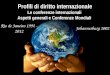 Profili di diritto internazionale Le conferenze internazionali Aspetti generali e Conferenze Mondiali Rio de Janeiro 1992 - 2012 Johannesburg 2002