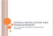 Joomla installation and managemennt