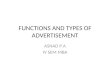 Functions and types of advertisement