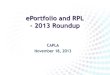 ePortfolio and RPL in 2013