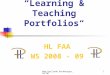 Learning And Teaching Portfolios