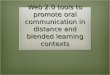 Web tools and oral communication