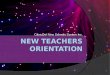 New teachers orientation