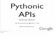 Pythonic APIs - Anthony Baxter