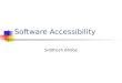 Software Accessibility Siddhesh