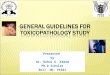 GENERAL GUIDELINES FOR TOXICOPATHOLOGY STUDY